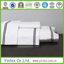 300tc Blanc 100% coton King Flat Sheet Manufacture